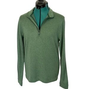 Rhone Mens Small Commuter 1/4 Quarter Zip Pullover Green Performance Knit 100474